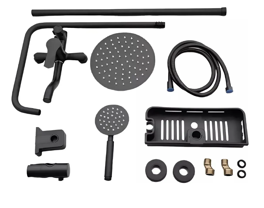 Columnas De Ducha Negra Kit Mango Ducha